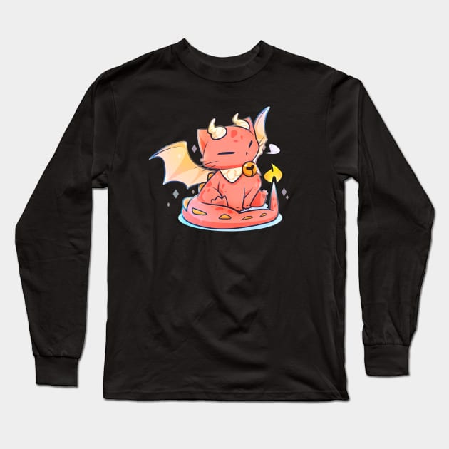 Fire Dragon Cat Long Sleeve T-Shirt by Everything A Cat